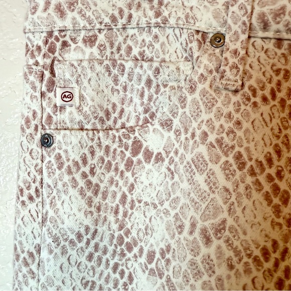 Adriano Goldschmied Leopard Print Prima Ankle Jeans Cream Size 30 - Picture 4 of 12